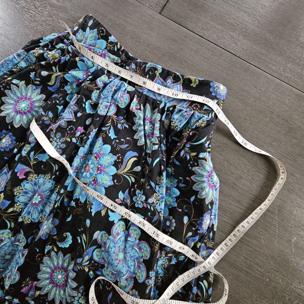ModCloth Womens S A-line Skirt Dark Floral Blue Pockets Retro Rockabilly Lined - Picture 6 of 8